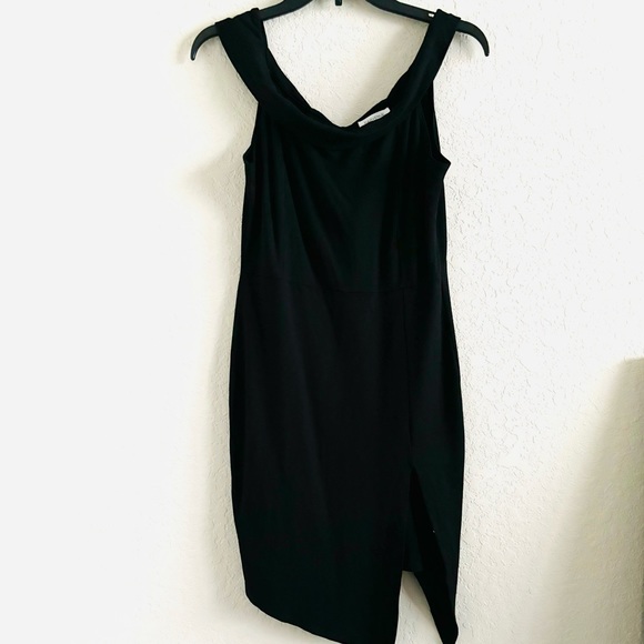 7200023 Pomegranate Side Slit Sheath Dress
